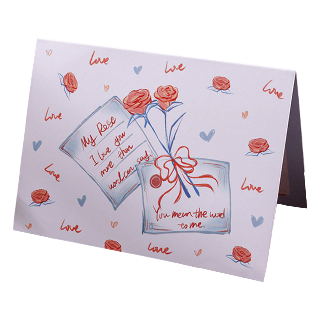 Aangepaste Rozen Letter Valentijnsdagkaart Blauw&Roze