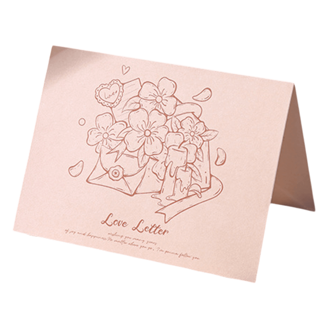 Custom Flowers Love Letter Anniversary Card Orange