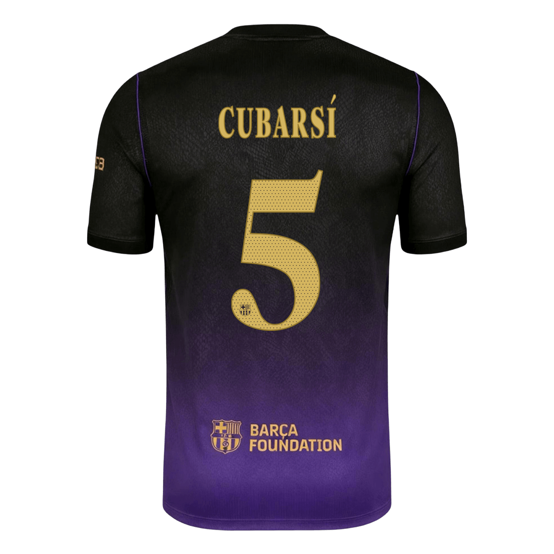 CUBARSÍ #5 Barcelone Extérieur Maillot 2026/27 Black/Purple - UCL