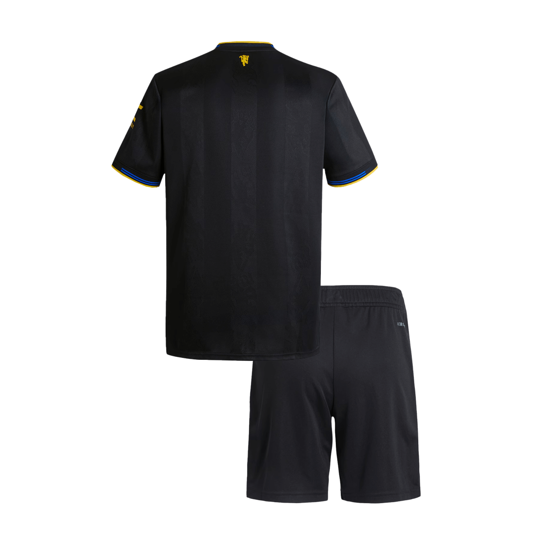 Manchester United Third Maillot Kit 2025/26 Enfant Noir