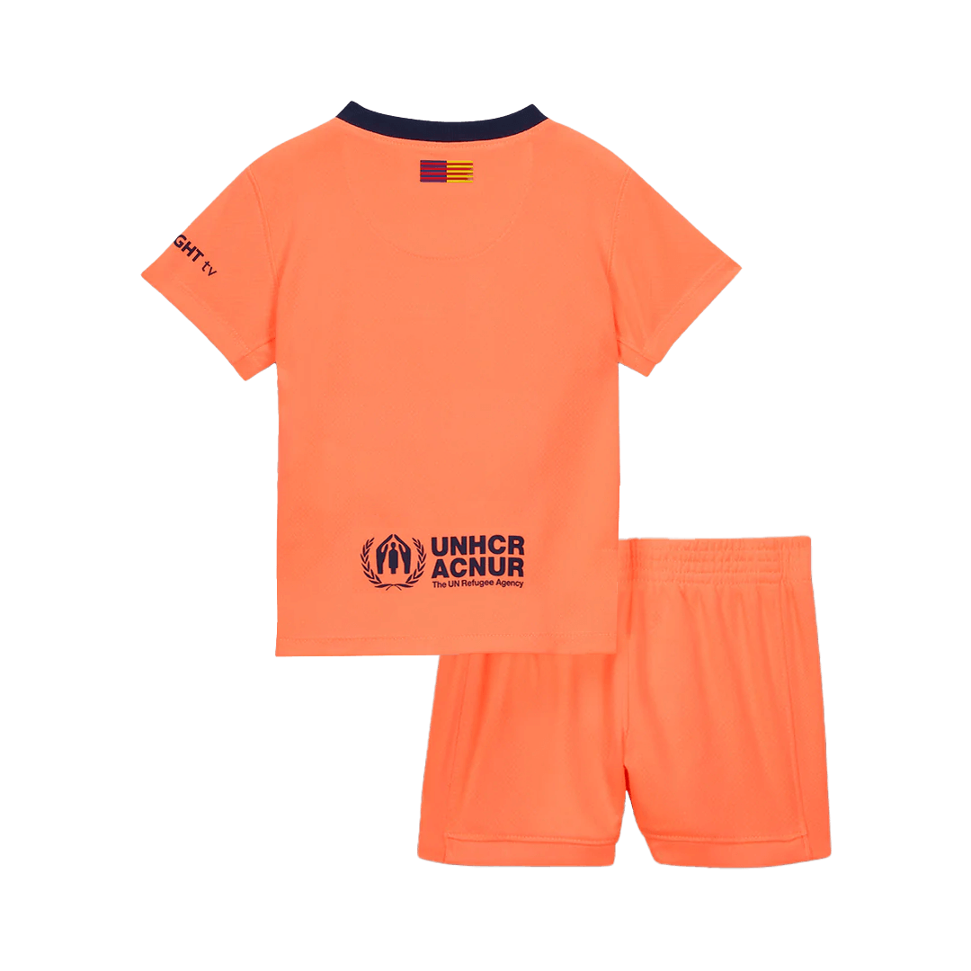 Barcelone Third Maillot Kit 2025/26 Junior Orange