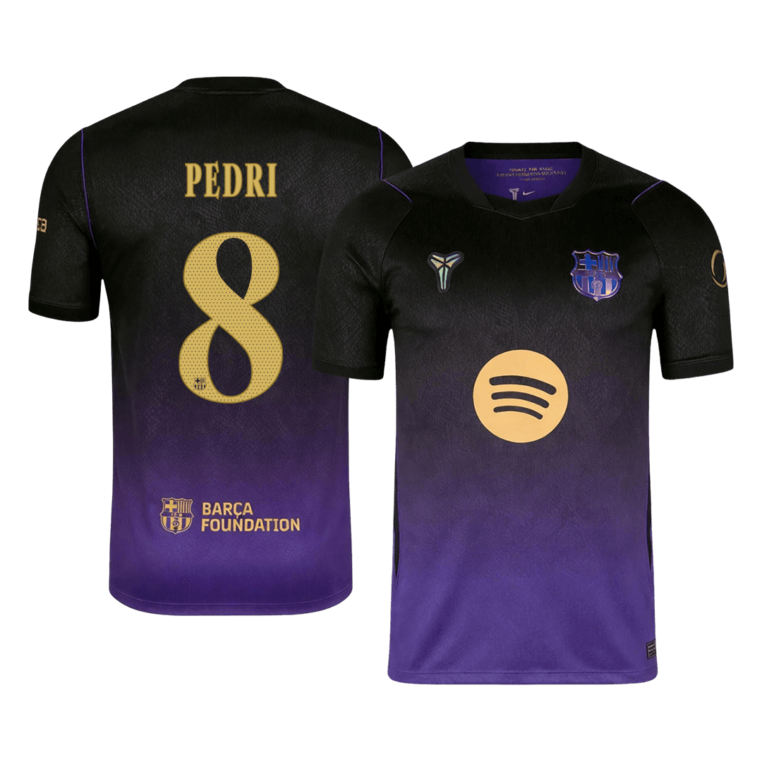 PEDRI #8 Barcelone Extérieur Maillot 2026/27 Black/Purple - UCL