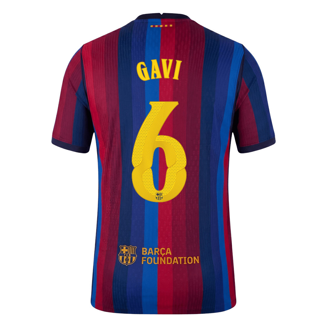 GAVI #6 Barcelone Domicile Maillot 2026/27 Rouge&Bleu Joueur - UCL