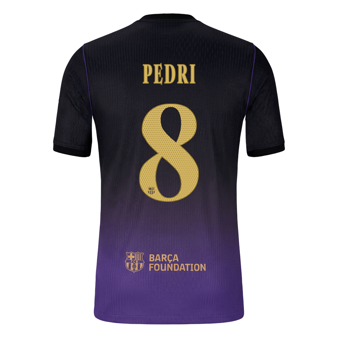 PEDRI #8 Barcelone Extérieur Maillot 2026/27 Black/Purple Joueur - UCL
