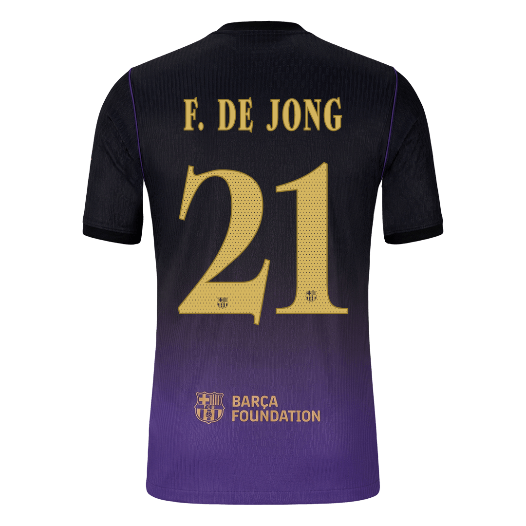 F. DE JONG #21 Barcelone Extérieur Maillot 2026/27 Black/Purple Joueur - UCL