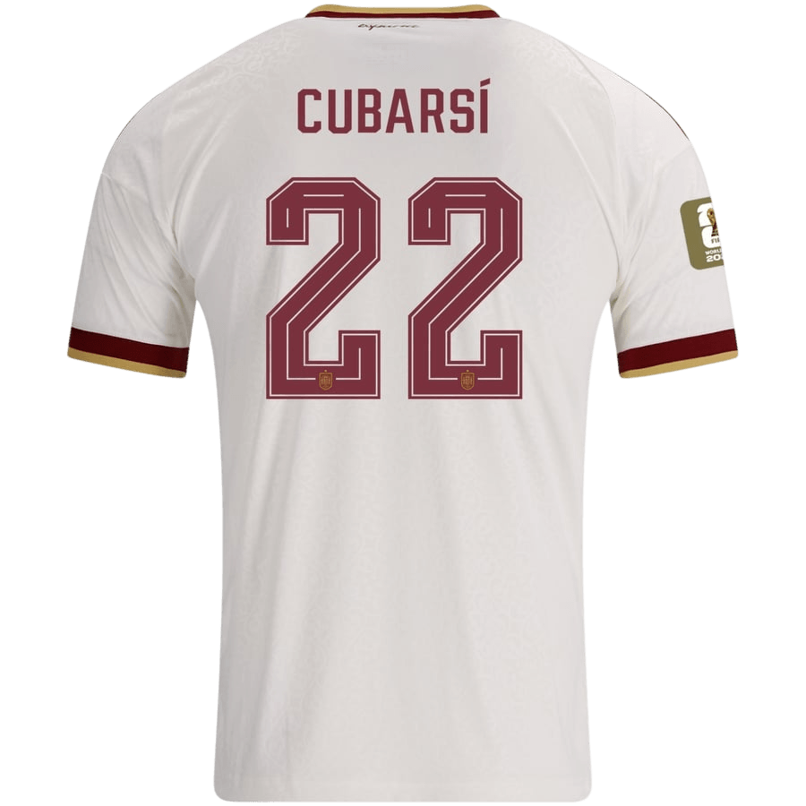 CUBARSÍ #22 Espagne Extérieur Maillot - Coupe du Monde 2026 Blanc
