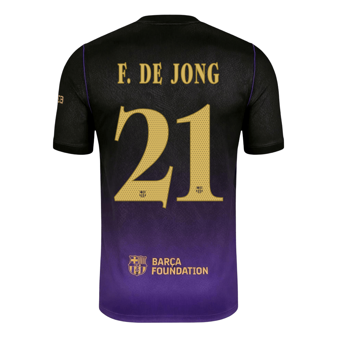 F. DE JONG #21 Barcelone Extérieur Maillot 2026/27 Black/Purple - UCL