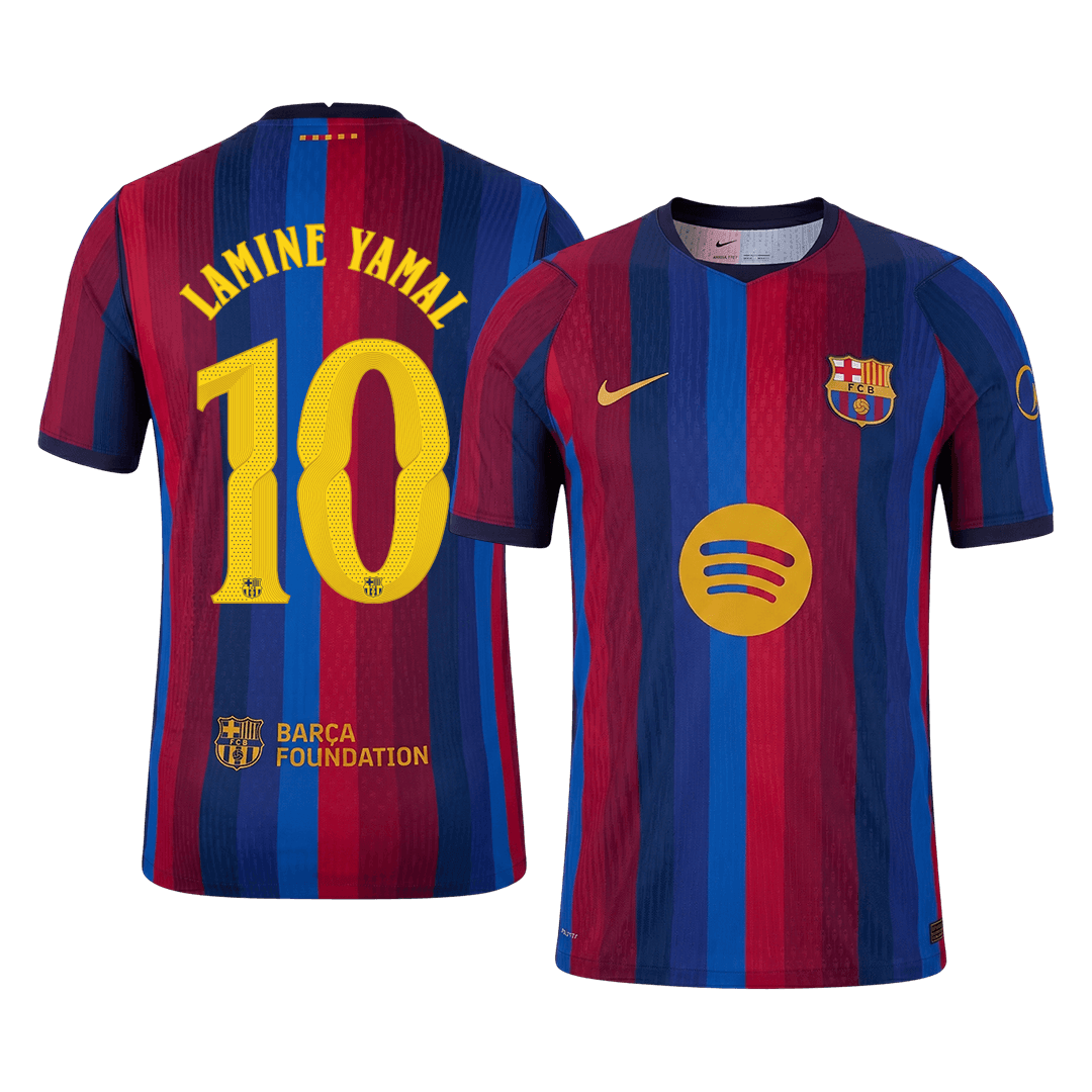 LAMINE YAMAL #10 Barcelone Domicile Maillot 2026/27 Rouge&Bleu Joueur - UCL