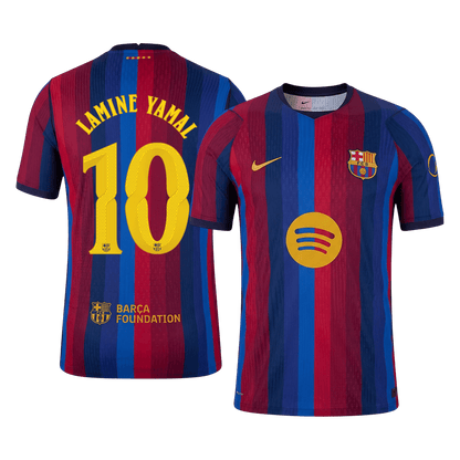 LAMINE YAMAL #10 Barcelone Domicile Maillot 2026/27 Rouge&Bleu Joueur - UCL