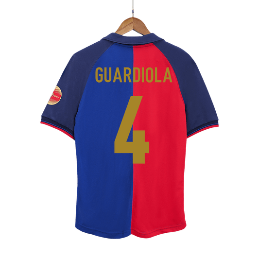 GUARDIOLA #4 Retro Barcelona Domicile Maillot 1999/00-100th Anniversaire