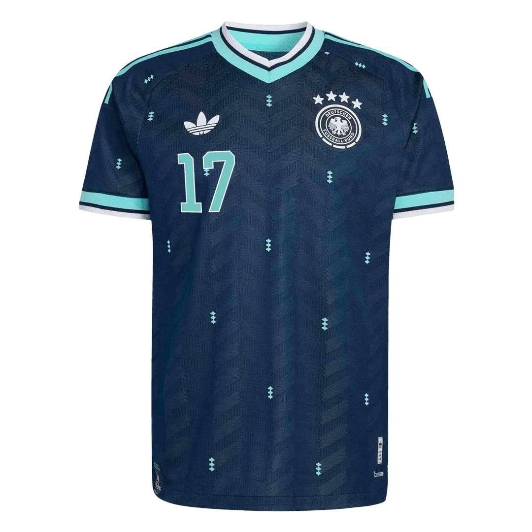 WIRTZ #17 Duitsland Uitshirt - Wereldkampioenschap 2026 Marineblauw Speler
