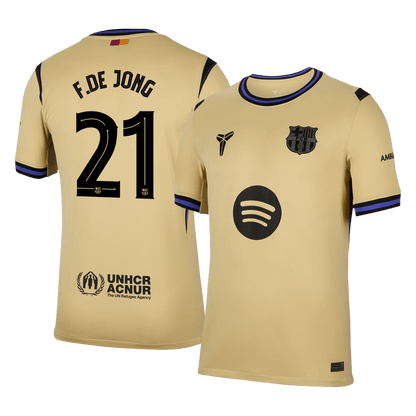F.DE JONG #21 Barcelona Uit Thuisshirt 2025/26 Geel - UCL