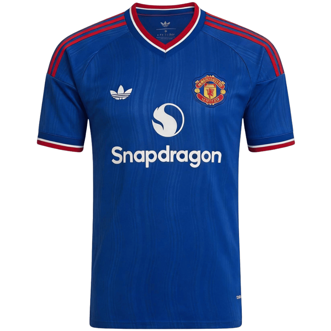 Manchester United Extérieur Maillot 2026/27 Bleu Grande Taille