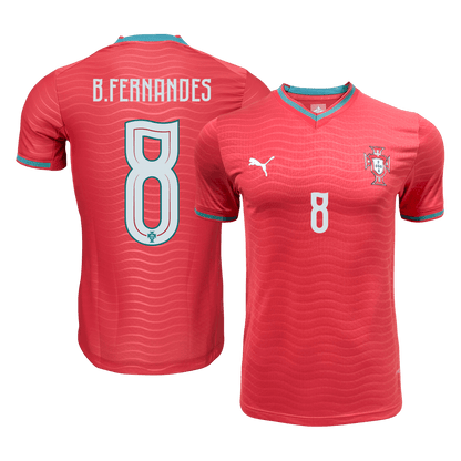 B.FERNANDES #8 Portugal Thuisshirt - WK 2026 Rood Speler