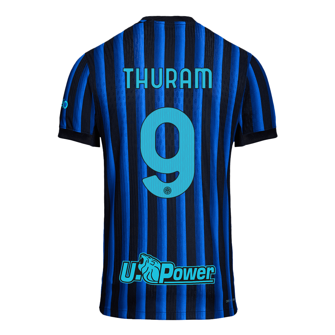 THURAM #9 Inter Milan Thuisshirt 2025/26 Blauw&Zwart Authentiek