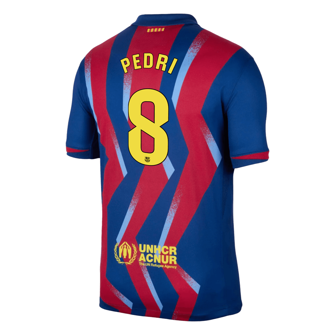PEDRI #8 Barcelona Vierde Thuisshirt 2025/26 Rood&Blauw