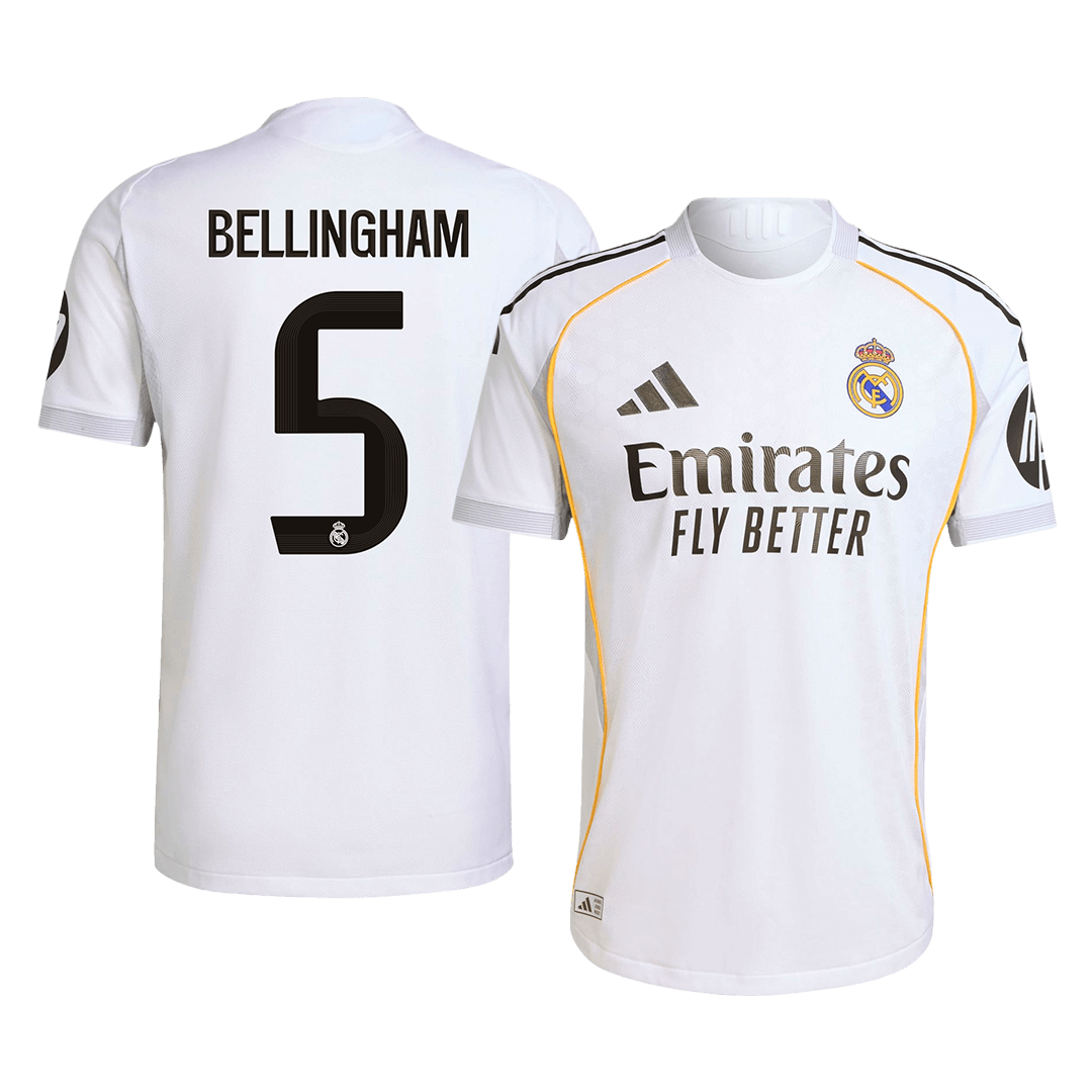 BELLINGHAM #5 Real Madrid Domicile Maillot 2025/26 Authentique