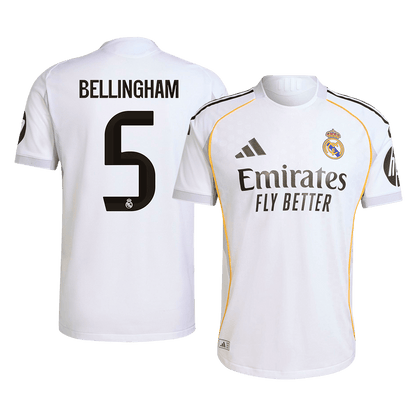 BELLINGHAM #5 Real Madrid Domicile Maillot 2025/26 Authentique