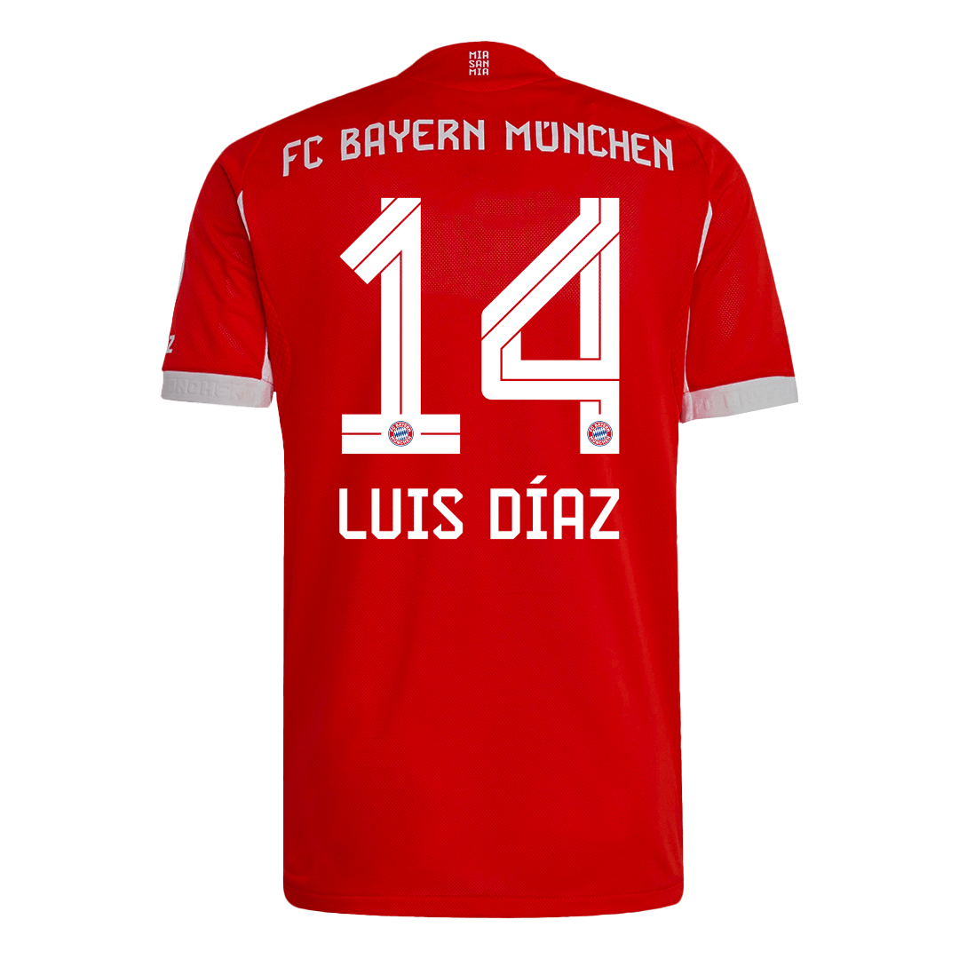 LUIS DÍAZ #14 München Thuisshirt 2025/26 Rood Speler