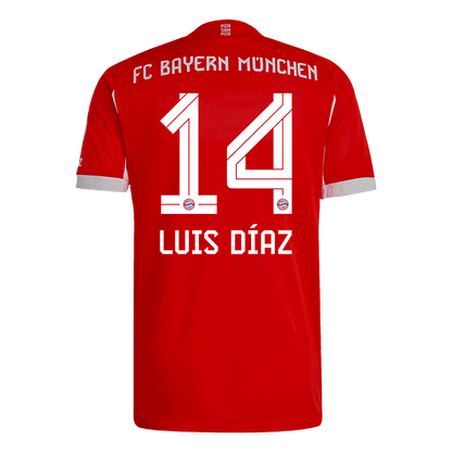 LUIS DÍAZ #14 München Thuisshirt 2025/26 Rood Speler