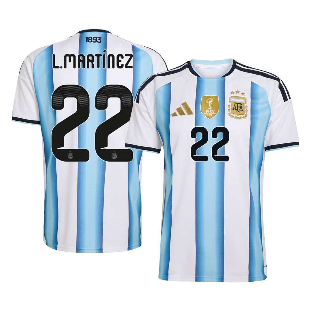 L.MARTÍNEZ #22 Argentine Domicile Maillot Coupe du Monde 2026 Blue&White