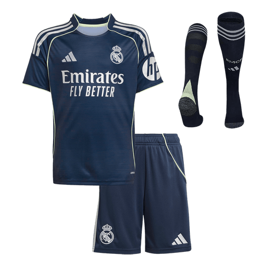 Real Madrid Uit Thuisshirt Kit 2025/26 Kind Marineblauw