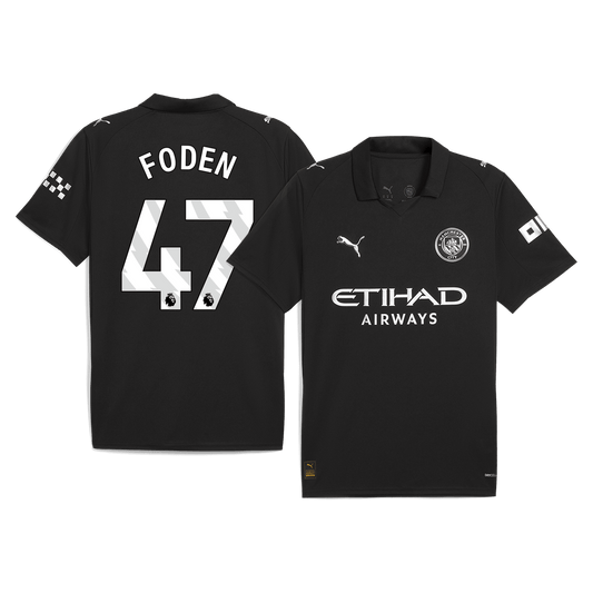 FODEN #47 Manchester City Extérieur Maillot 2025/26 Noir
