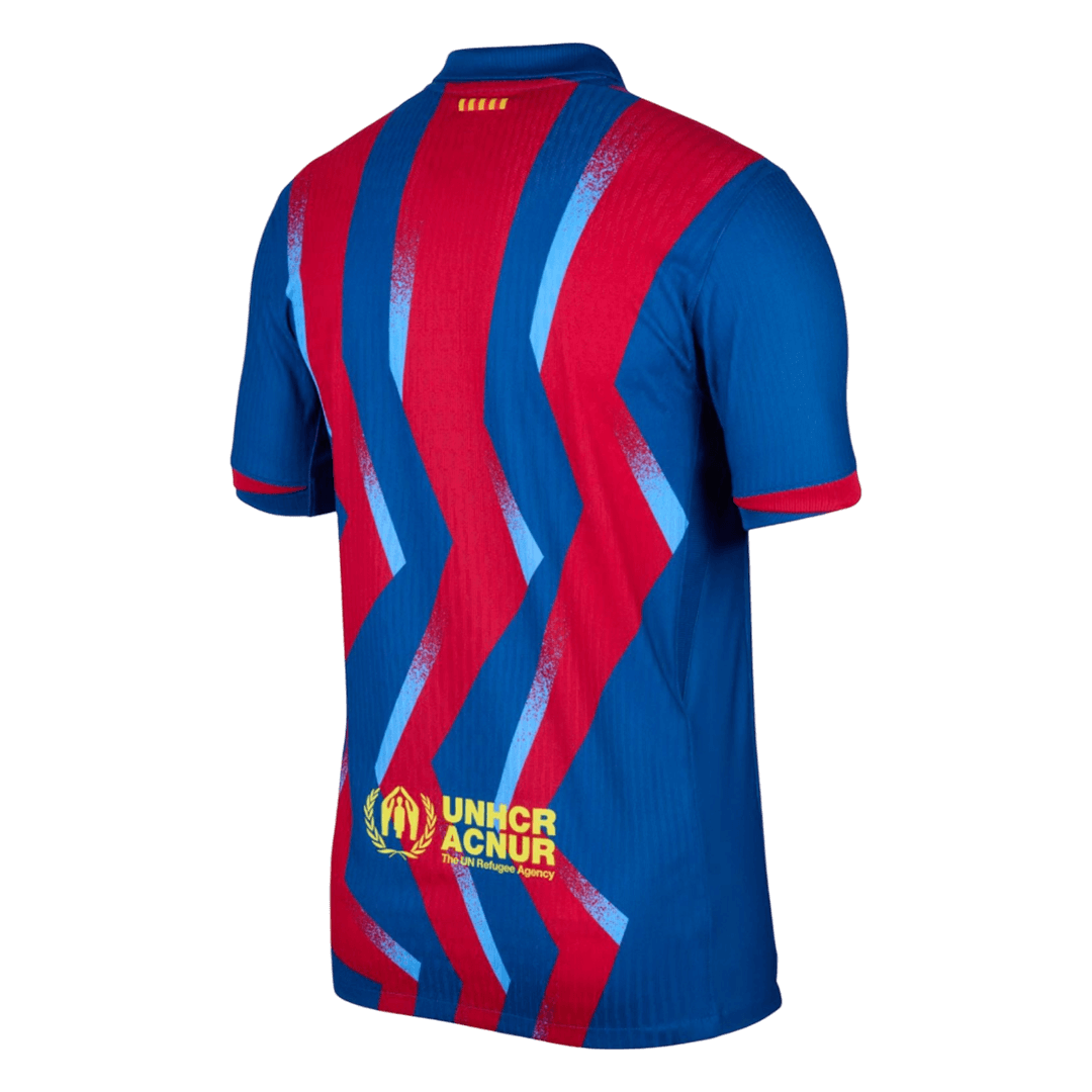 Barcelone Fourth Maillot 2025/26 Rouge&Bleu Joueur Grande Taille