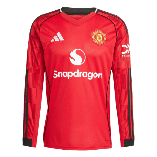 Manchester United Thuis Shirt Lange Mouwen 2025/26 Grote Maten