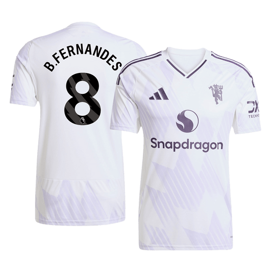 B.FERNANDES #8 Manchester United Extérieur Maillot 2025/26 Grande Taille