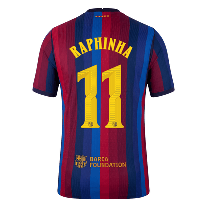 RAPHINHA #11 Barcelone Domicile Maillot 2026/27 Rouge&Bleu Joueur - UCL