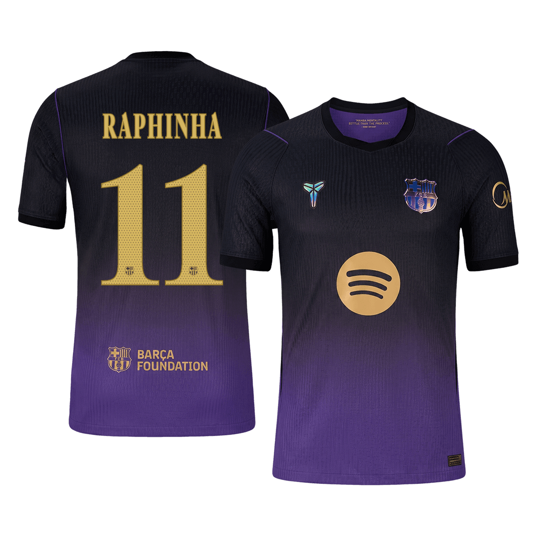 RAPHINHA #11 Barcelone Extérieur Maillot 2026/27 Black/Purple Joueur - UCL