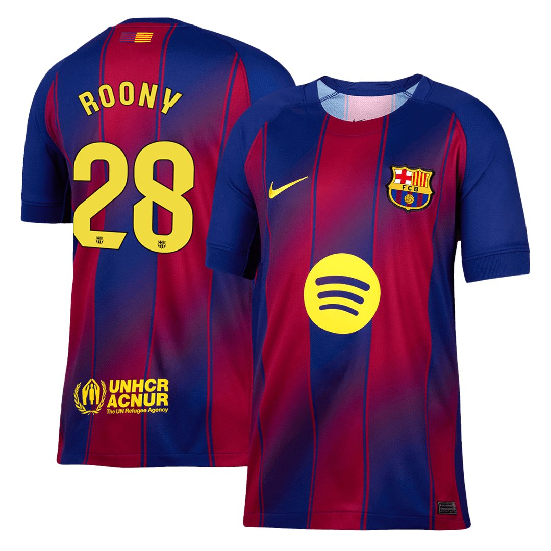 ROONY #28 Barcelona Thuisshirt 2025/26 Rood en Blauw - Super