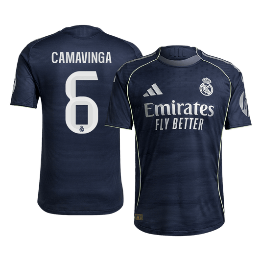 CAMAVINGA #6 Real Madrid Extérieur Maillot 2025/26 Bleu marine Authentique