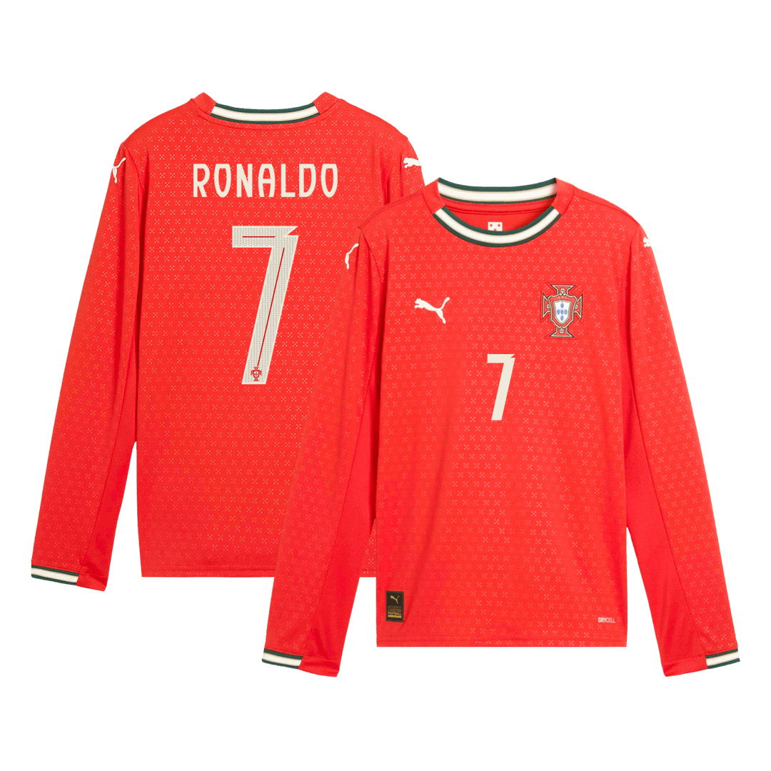 RONALDO #7 Portugal Thuisshirt Lange Mouwen 2025