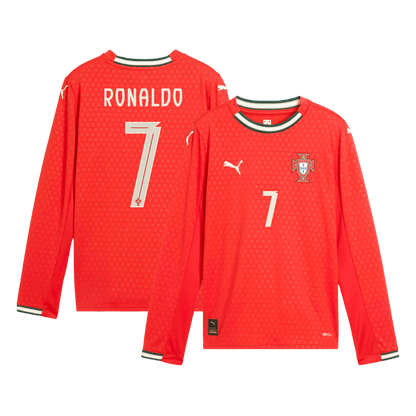 RONALDO #7 Portugal Thuisshirt Lange Mouwen 2025