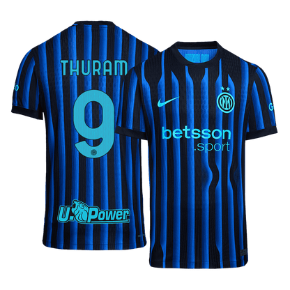 THURAM #9 Inter Milan Thuisshirt 2025/26 Blauw&Zwart Authentiek