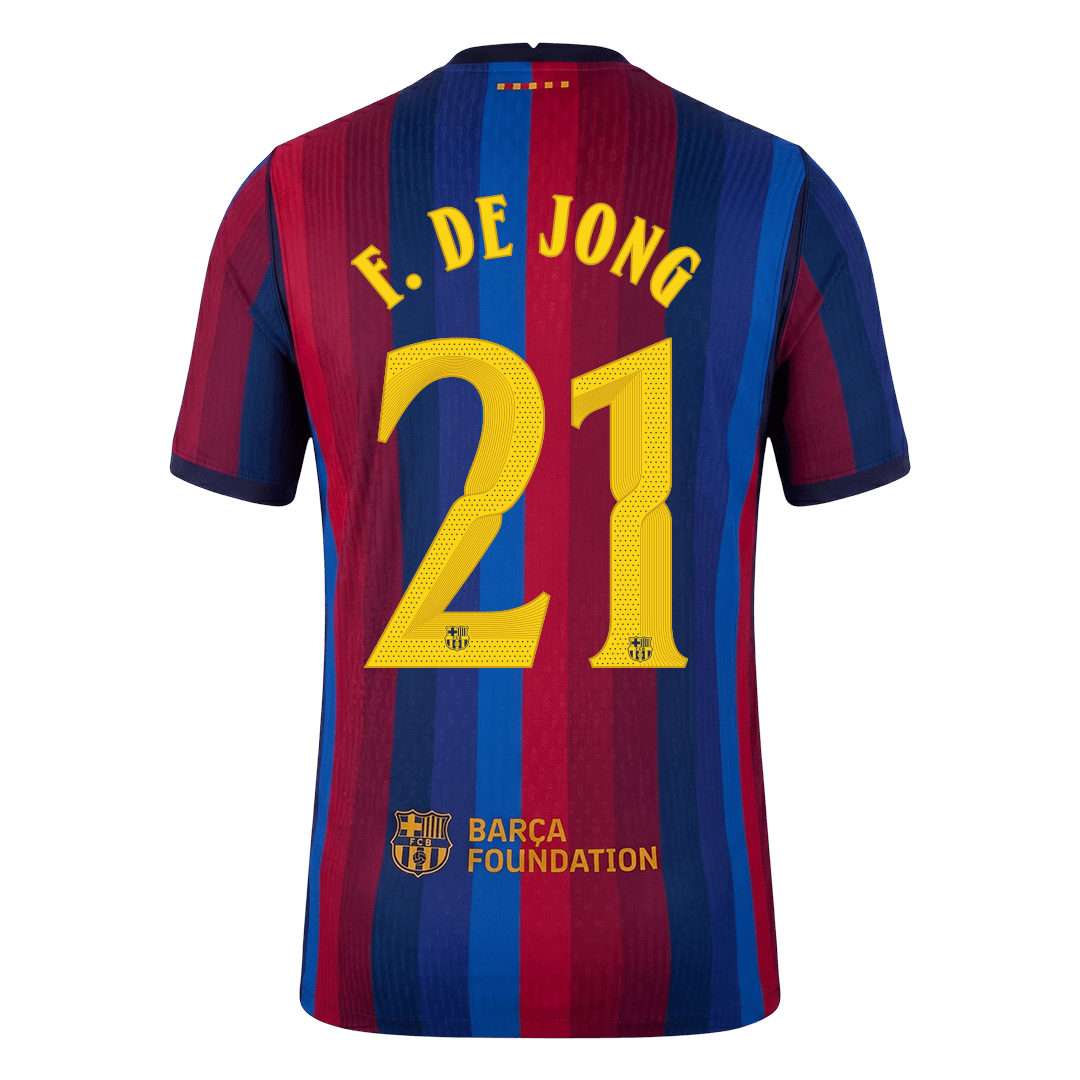 F. DE JONG #21 Barcelone Domicile Maillot 2026/27 Rouge&Bleu Joueur - UCL