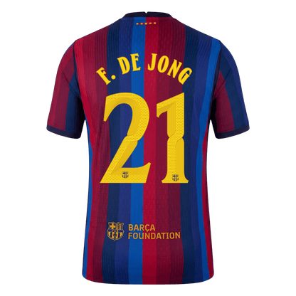 F. DE JONG #21 Barcelone Domicile Maillot 2026/27 Rouge&Bleu Joueur - UCL