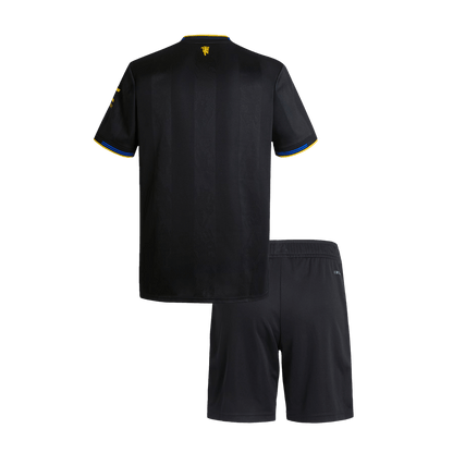 Manchester United Third Maillot Kit 2025/26 Enfant Noir