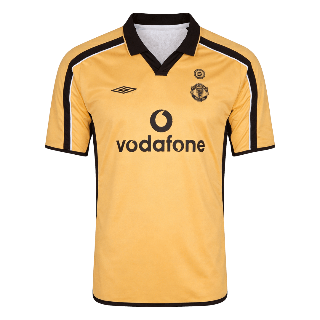 Retro Manchester United Uitshirt 2001/02 Wit & Goud