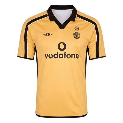 Retro Manchester United Uitshirt 2001/02 Wit & Goud