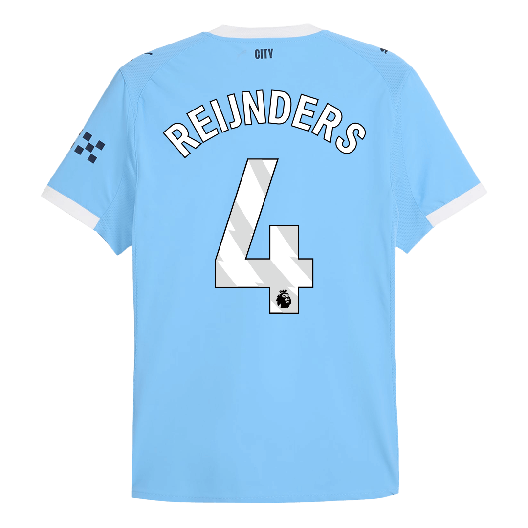 REIJNDERS #4 Manchester City Thuistenue 2025/26 Blauw Speler