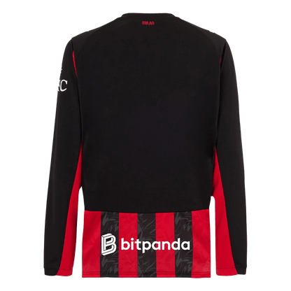 AC Milan Thuisshirt Lange Mouwen 2025/26 Rood&Zwart Grote Maten