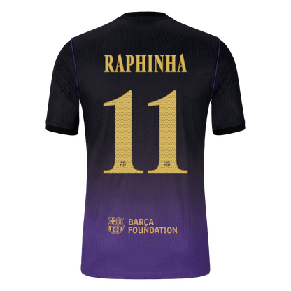 RAPHINHA #11 Barcelone Extérieur Maillot 2026/27 Black/Purple Joueur - UCL