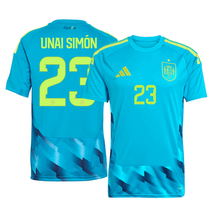 UNAI SIMÓN #23 Espagne Gardien Maillot - Coupe du Monde 2026 Bleu