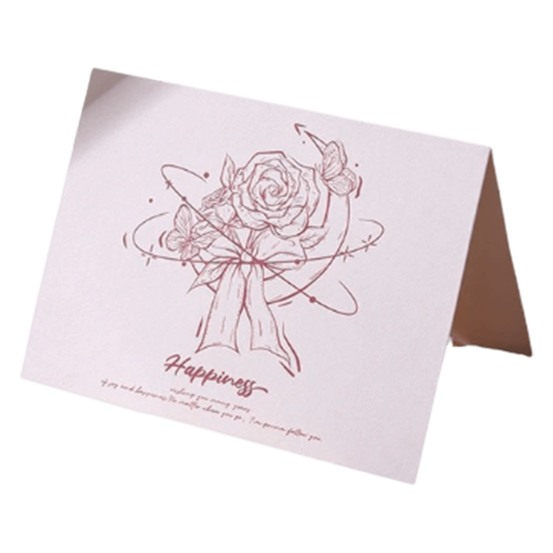 Custom Rose Moon Happiness Anniversary Card Pink