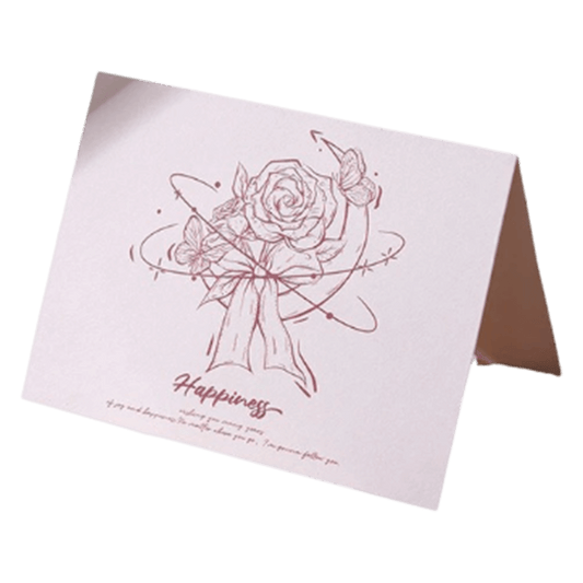 Custom Rose Moon Happiness Anniversary Card Pink