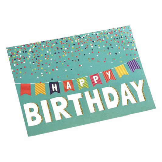 Custom Colorful Flag Birthday Card Green