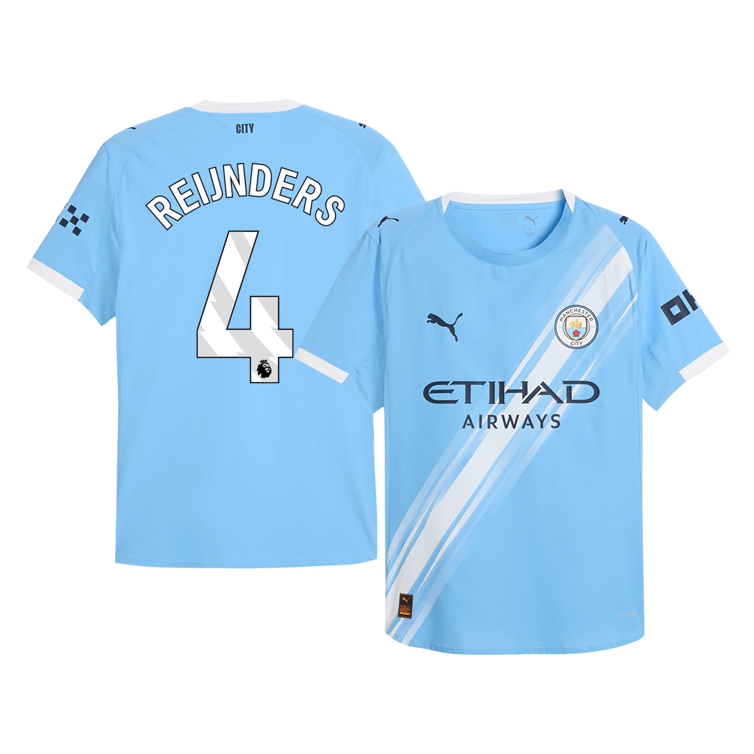 REIJNDERS #4 Manchester City Thuistenue 2025/26 Blauw Speler